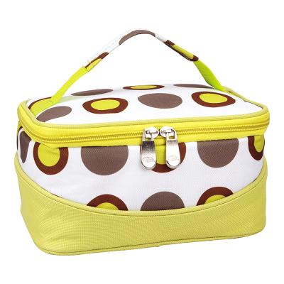 China Waterproof Reusable Insulated Portable Cooler Bag Picnic Coolbag Double Deck Insulated Lunch Bag Kids Lunch Cooler Bag for sale