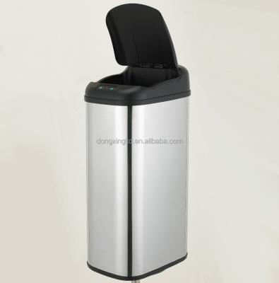 China Kitchen Stainless Steel 45L Waste Catcher Large Sustainable Slim Dust Automatic Trash Bin for sale