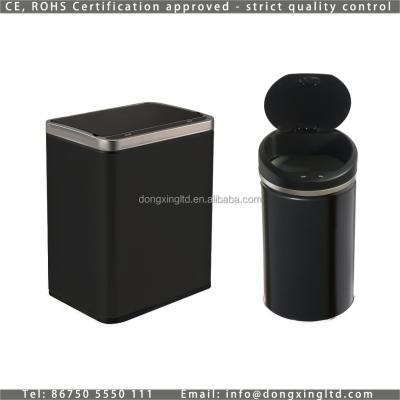 China Sustainable Ssquare Automatic Stainless Steel Sensor Touchless Waste Dust Bin for sale