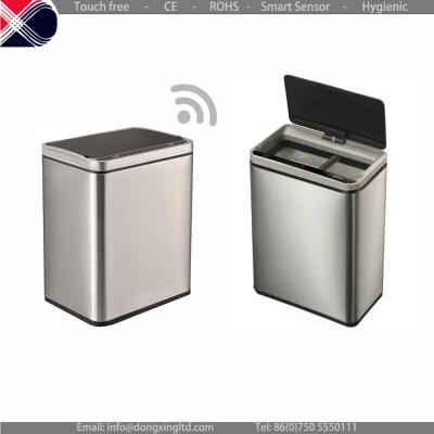 China 13-Gallon Touchless Automatic Sensor Trash Can Stainless Steel Kitchen 50L Sustainable for sale