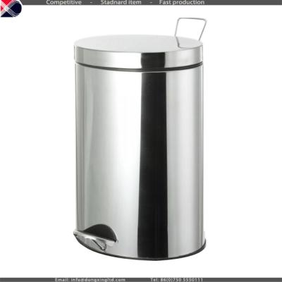 China Sustainable 12L Stainless Steel Step Trash Can With Plastic Liner for sale