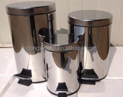 China Various Sizes Of Small Sustainable Stainless Steel Step Trash Can for sale