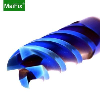 China Maifix Milling Machines Cutting HRC65 4 Flute 4mm 5mm 6mm 8mm 12mm Rough Machining Carbide Lathe Nano Coated Head Milling Cutter Taper End Mill for sale