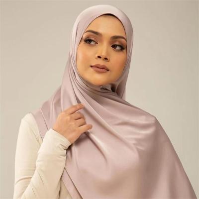 China Matte Satin Silk Womenmatte Silk Hijab Malaysia Indonesia Premium Silk Shawl Scarves Muslim Satin Hijab for sale