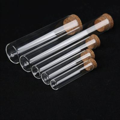 China High Visibility High Borosilicate Glass Customization Food Grade Flat Bottom Glass Test Tube With Cork for sale