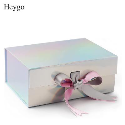 China OEM Recyclable Gray Logo Sleeve Magnetic Gift Luxury Display Panel Different Illustration Holographic Paper Box Packaging for sale