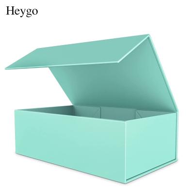 China Recyclable Hot Selling UV Coating Printable Gray Paper Gift Box Magnetic Lid Gold Foil Board Packaging Box 002 HYG for sale