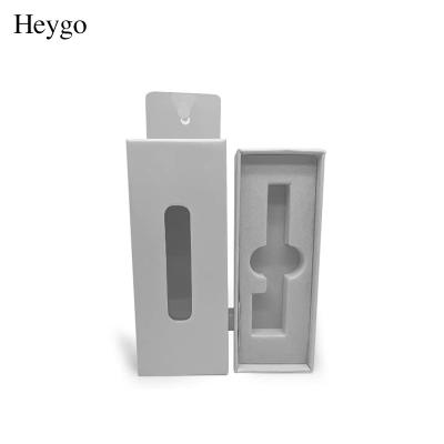 China Recyclable Custom UV Coating Rigid Boxes Deboss Gray Panel Box Push Button Gift Packaging HYG 001 for sale