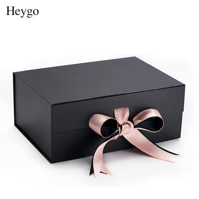 China Matt Black Luxury Magnetic Recyclable Cardboard Gift Boxes Rigid Closure Box Packaging HYG BOX 005 for sale