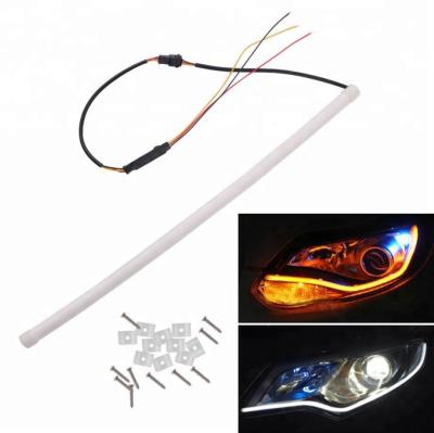 China DC12V LED Amber Car LED Strip 18 Daytime Running Light Headlight 30cm Bead Flexible Tube Lamp for sale