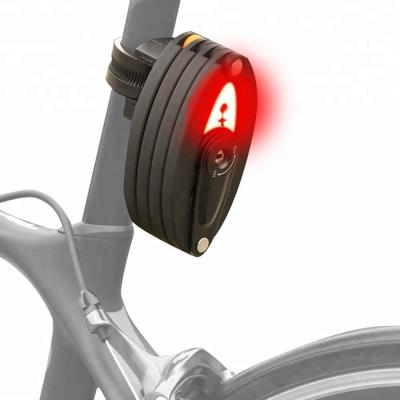 China Foldable Bike Anti-theft Lock Foldable Bicycle Lock With Rechargeable LED Turn Signal Tail Light for sale