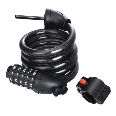 China ABS Bike Cable Lock High Security 5 Digit Adjustable Combination Winding Cable Lock for sale