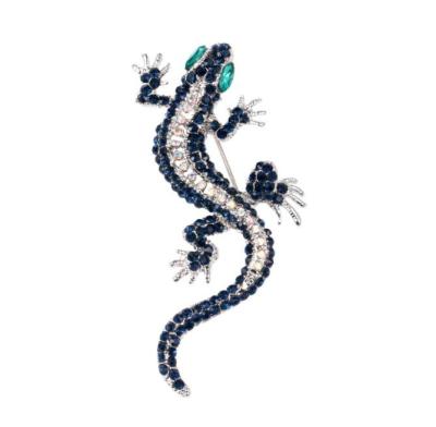 China 2022011523 ALLOY crystal lizard brooch for sale