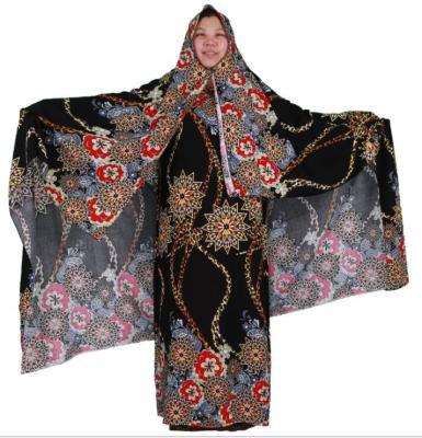 China Polyester XXXL Flower Printed Ex-Great Muslim Woman Clothes And Scarf Set 20201111801 for sale