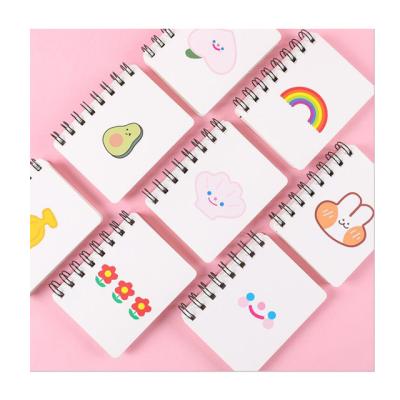 China 80sheets INS Mini Notebook Printed Style For Kids A7 Cartoon Notebook Spiral Notebook Smart Cute Gift Promotional Stationery for sale