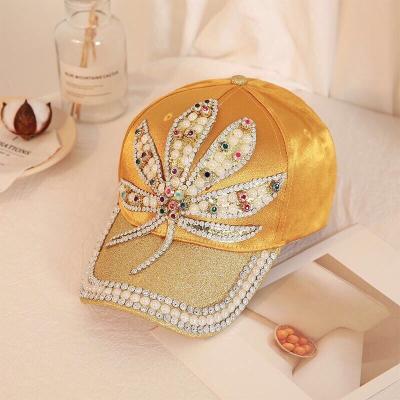 China Full Character Sheet Satin Baseball Cap Crystal for sale