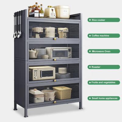 China Stainless Steel 3 Tier POS Shelf Kitchen Countertop Storage Spice Shelves Storage Shelves For Dining Room Countertops Storage Organizer for sale