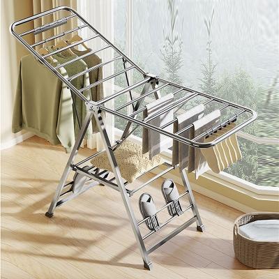 China Daily Life Clothes Drying Rack Indoor And Outdoor Use Seagull Wing Foldable Laundry Drying Rack Clothes Drying Rack for sale