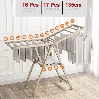 China Daily Life Clothes Drying Rack Balcony Space Saving Foldable Free Installation Bathroom Laundry Racks Aluminum Clothes Drying Rack For Cloth Dryer Rack for sale