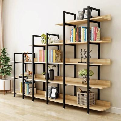 China Behind The Doors/On Walls Home Office 5 Tier Bookcase Industrial Black White Vintage Open Shelf Storage Display Rack Bookcase Organizer for sale