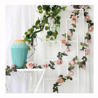 China Wholesale Home Decoration Artificial Rose Vine Headpiece Wall Flower Bridal Decoration for sale