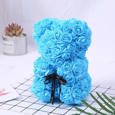 China New Design Valentine Gift 2019 PE Foam Best Rose Bear Artificial Flowers Bear Gift For Valentine's Day for sale