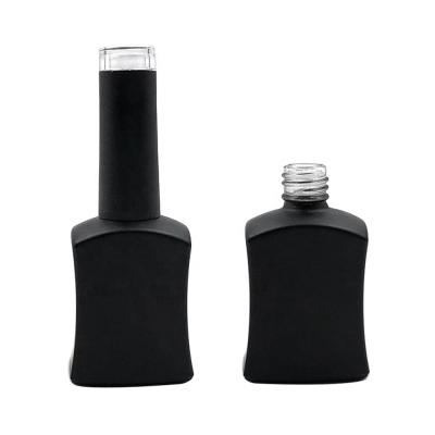 China Wholesale 5ml 8ml 10ml 15ml Personal Care UV Gel Heart Apple Shape Matte Black Clear Empty Cosmetic Nail Polish Glass Bottle With Brush Cap for sale