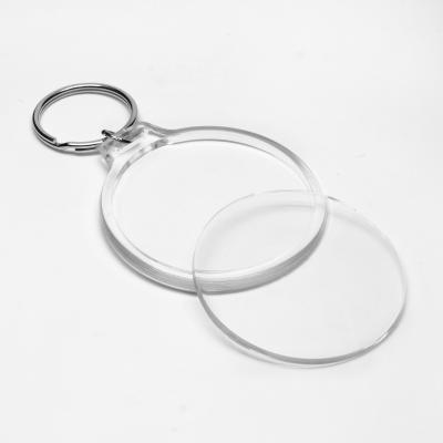 China Wholesale STARWOOD Diameter 28mm Plastic Round Promotional Key FOB Holder Crystal Clear Plastic Photo Keychain #9011 for sale