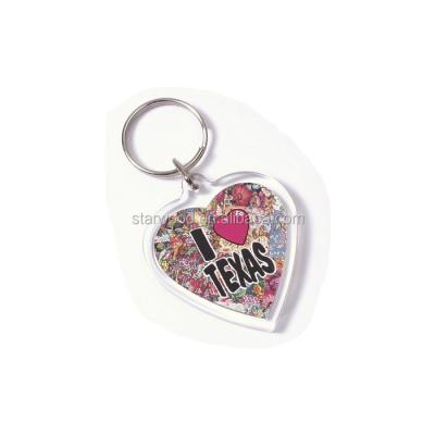 China STARWOOD Bestselling Acrylic #9015 39 x 39mm Heart Shape Crystal Clear Acrylic Photo Keychain Promotional Key Holder Art Key Fobs for sale