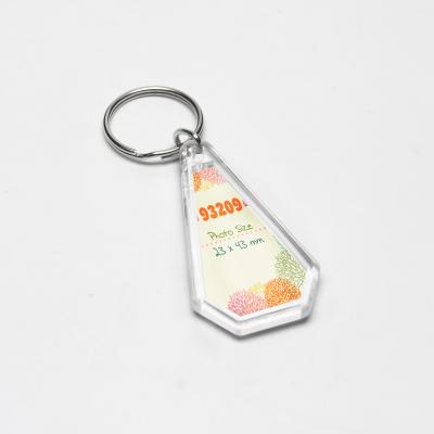 China Pandent Wholesales STARWOOD #93209 23 x 43 cm Photo Key Chain Diamond Shape Crystal Clear Acrylic for sale