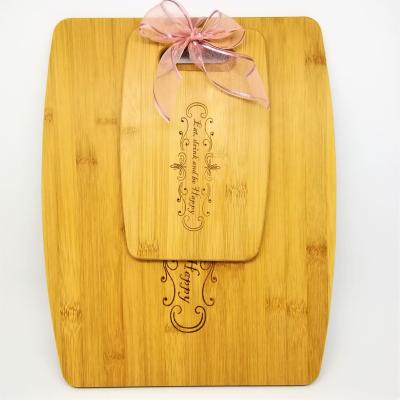 China 2 #18SWGC12 A-F Bamboo OEM ODM Cutting Board Cheese Ham Bread Serving Board Contemporary Custom Chop Set with Theme Messages for sale