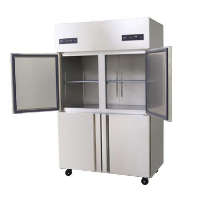 China Commercial Cold Freezer Kitchen Equipment Double-temperature 4 Door Refrigerator Stainless Steel Deep Freezer for sale