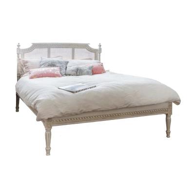 China Industrial American Country Style Double Vine Weave Bed Bedroom Solid Wood Bed for sale