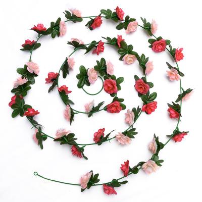 China Beautiful Colorful Wedding decoration Artificial rose vine flower wreath rattan Factory wholesale silk flowers  Christmas  Holiday Dressing Flowers for sale