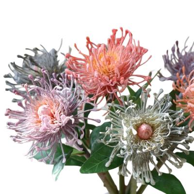 China Beautiful Colorful Artificial Pincushion flower Factory wholesale silk flower home decoration wedding Courtyard Outdoor decoration Autumn Dressing for sale