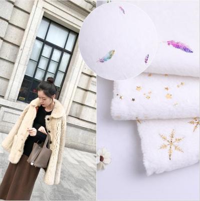 China Digital Printed Single Side Cashmere Breathable Hometextile Wool Fur Fleece Sherpa Fabric For Women Cloth for sale