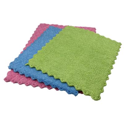 China Amazon Best Selling Kitchen Factory Wholesale Home Kitchen Dish Bamboo Cleaning Cloths Zigzag for sale