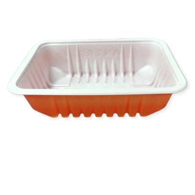 China Recycled Orange Plastic Materials Rectangle Bread Chicken Crates Transport Enclosure Tray Boxes, Box Plastic for sale