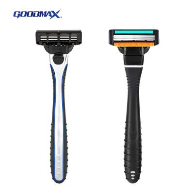 China 4 Blade Maquinillas De Afeitar Zinc Alloy HIPS +TPR+ Handle 3 Blade Men Shaving Barber Face System Razor for sale