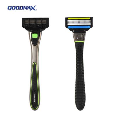 China 5 Blade Maquinillas De Afeitar Bare Back Design Metal Handle 5 Zinc Alloy Blades Shaving System Men Razor for sale