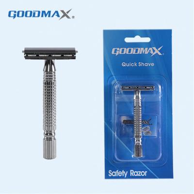 China Triple Blade Maquinillas De Afeitar Manufacturers Selling Single Single Blister Suction 1 Knife Outer Handle + 1 Blade Men's OEM Safety Razor for sale