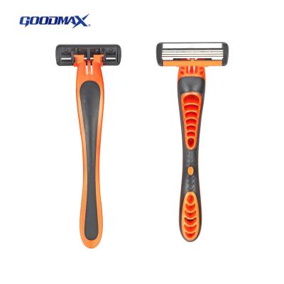 China Goodmax Women's Straight Stainless Steel 550-650HV Safety Triple Blade Sweden Triple Blade Shaving Razor Maquinillas De Afeitar Disposable for sale