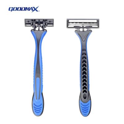 China Goodmax razor Sweden stainless steel men's safety triple blade razor disposable razors for men for sale