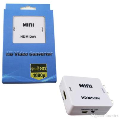 China Other HD2AV to HDTV Mini Composite Real 1080P HDCP HD 3 to AV Audio Video AV CVBS NTSC PAL Adapter Converter RCA FL/FR DHL free for sale