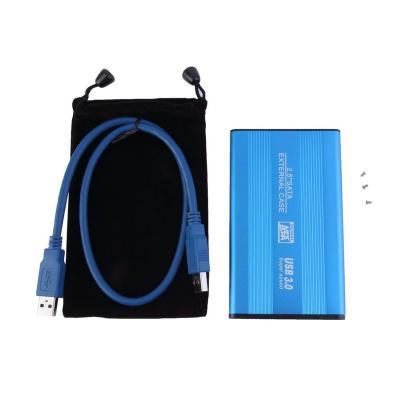 China Plastic Blue USB 3.0 HDD External Hard Drive Enclosure 2.5 Inch SATA HDD Case Box for sale