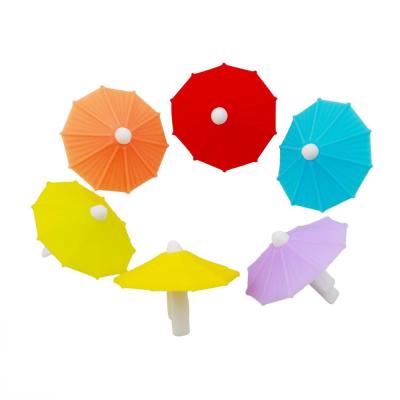 China Wholesale Water Viable Mini Side Umbrella Shape Wine Silicone Drink Marker Set Holder Viable Accessory for sale