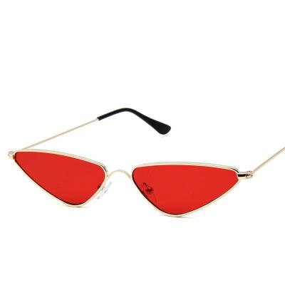 China Fashionable New Anti UV400 Metal Frame Triangle Shape Small Women Sunglasses Fashion Glass Ocean Colors UV Protection Lenses for sale