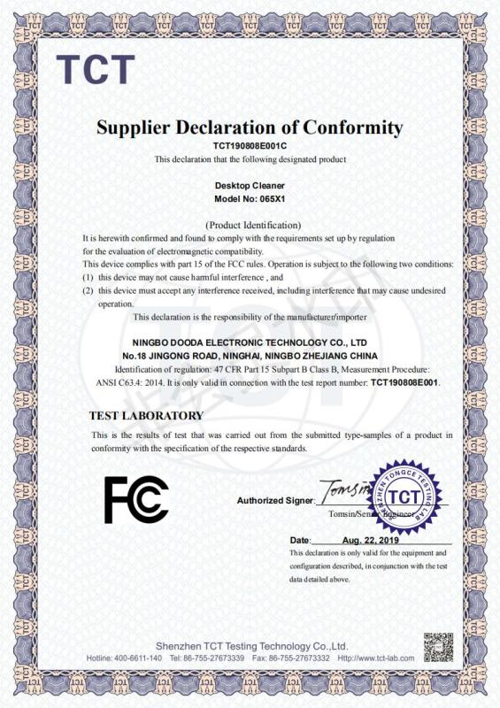 FCC - Ningbo Dooda Electronic Technology Co., Ltd.