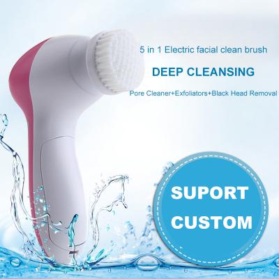 China Wholesale Mini Electric Facial Cleansing Brush 5-in-1 Facial Detergent Brush DEEP CLEANSING Skin Care for sale