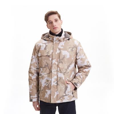 China Sustainable Custom Mens Winter Waterproof Camouflage Printed Heavy Cotton Canvas Jacket for sale